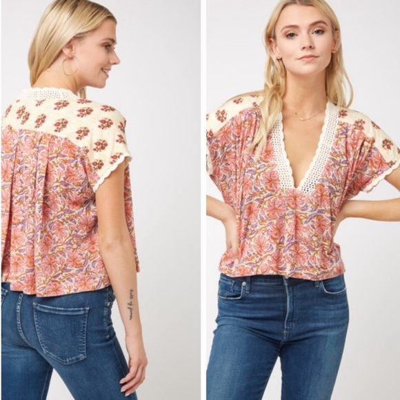 Free People Women's Print Crop Top - Picture 2 of 4